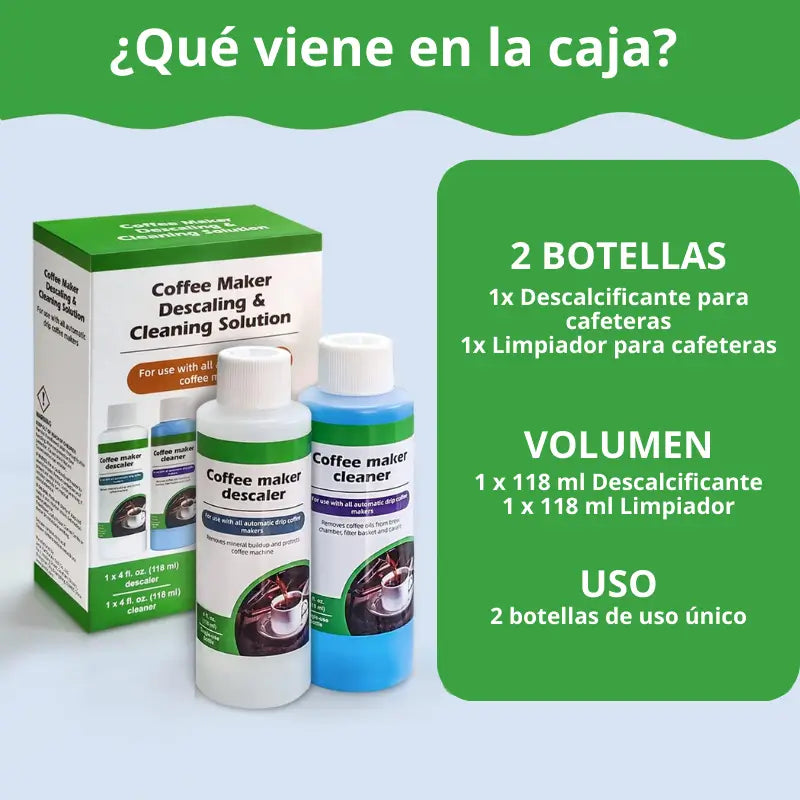 Kit Descalcificador y Limpiador para Cafeteras