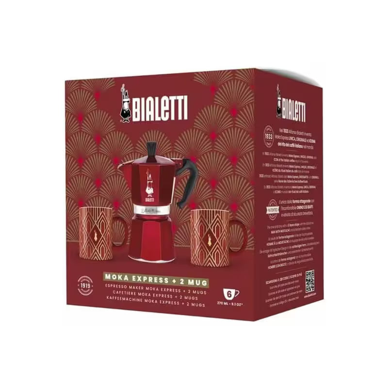 Set Moka Express Déco Glamour Bialetti con caja de embalaje