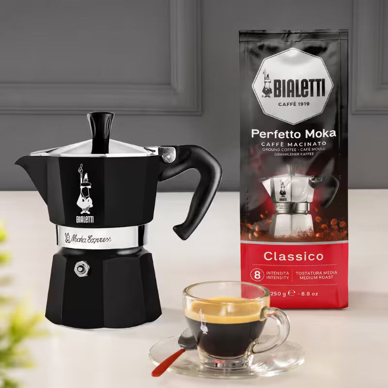 Cafetera Italiana Moka Express Negra Bialetti