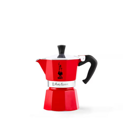 Cafetera italiana Moka Express Bialetti roja con boquilla y asa negra