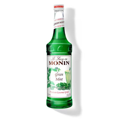 Jarabe para café Monin Green Mint, botella de 750 ml
