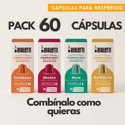 Pack 60 Cápsulas para Nespresso Bialetti
