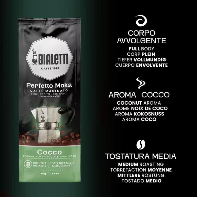 Café Molido Perfetto Moka Coco 250grs Bialetti