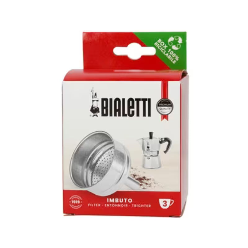 Repuesto de embudo-filtro Bialetti para moka de aluminio, 3 tazas