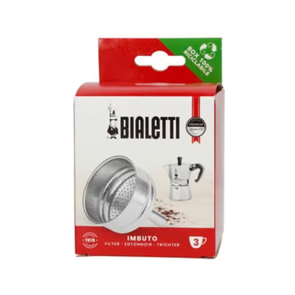 Repuesto de embudo-filtro Bialetti para moka de aluminio, 3 tazas