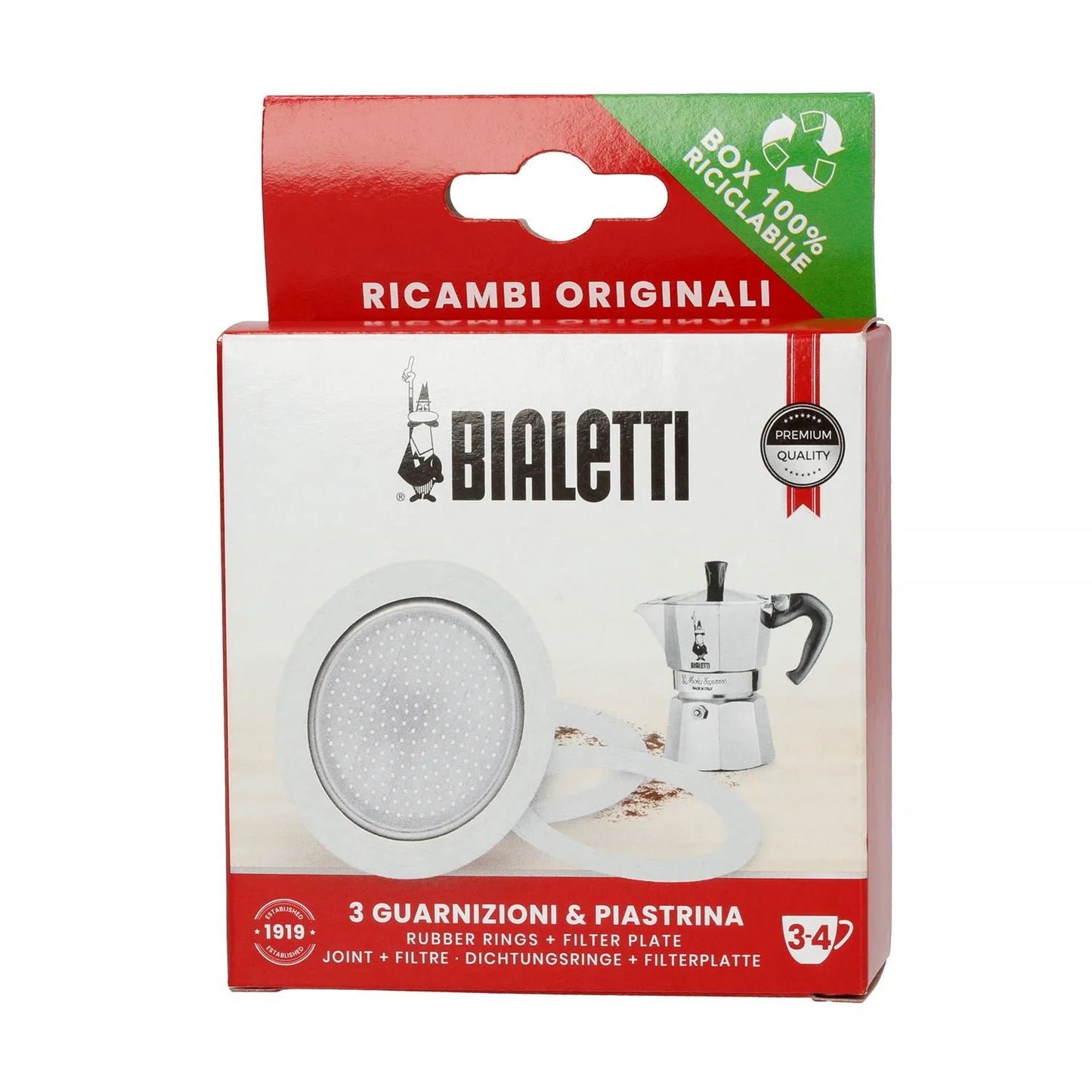 Repuesto Empaquetaduras y Filtro para Moka Bialetti Línea Aluminio