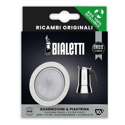 Caja Bialetti con junta y placa filtro circular INOX, 10 tazas
