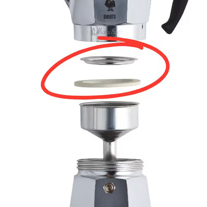 Repuesto Empaquetaduras y Filtro para Moka Bialetti Línea Aluminio