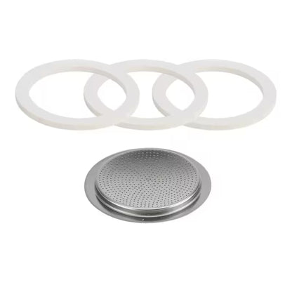 Juntas de goma y placa filtrante redonda perforada para moka