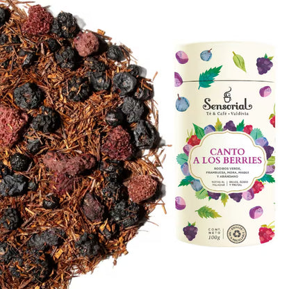 Tarro de infusión Sensorial Canto a los Berries 100 g con hojas y trozos sueltos