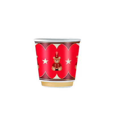 Vaso espresso cónico rojo Bialetti Feliz Navidad diseño osito 90ml