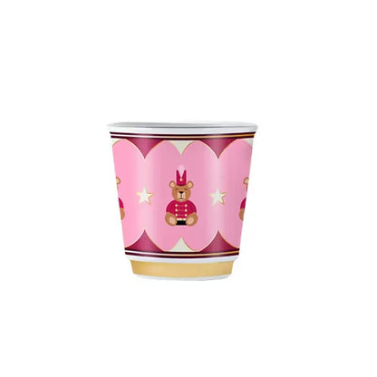 Vaso espresso cónico rosado Bialetti Feliz Navidad diseño osito 90ml