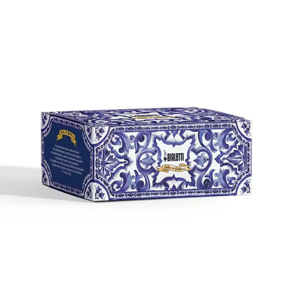 Set vasos Bialetti x Dolce & Gabbana Blu Mediterraneo en su caja oficial