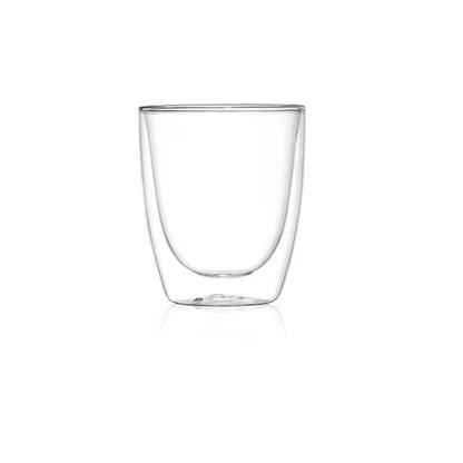 Vaso de vidrio de doble pared transparente, forma troncocónica