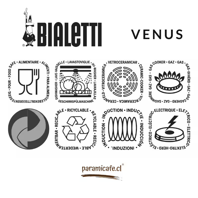 Cafetera Italiana de Acero Venus Cobre Bialetti