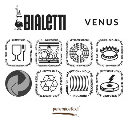 Ícono de Cafetera italiana Bialetti Venus de acero con acabado cobre, apta para inducción