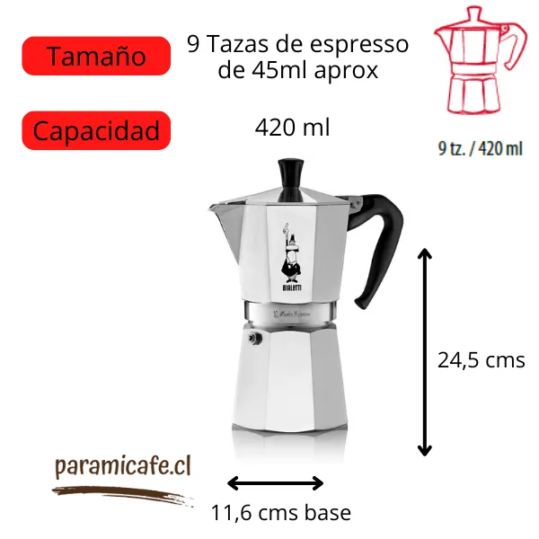 Cafetera Italiana espresso 9 tazas