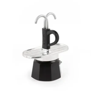 Moka Mini Base 2 Tazas Negra lateral