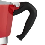 Detalle del mango de la Cafetera Italiana Moka Roja 6 tazas 270ml