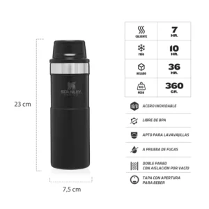 Medidas Travel Mug Stanley 473 Negro