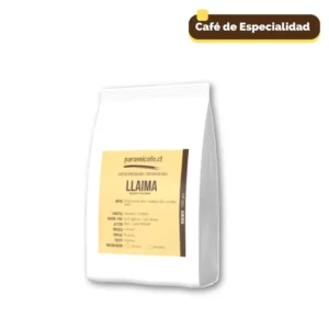 Café de especialidad Llaima, blend italiano de 70% Robusta y 30% Arábica, ideal para un café fuerte y lleno de carácter.