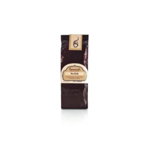 Envase de té rojo Pu Erh de Sensorial. Té chino de sabor fuerte, amaderado y terroso.