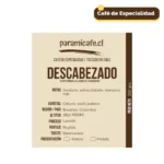Café colombiano 100% Arábico, variedad Caturra, con notas de avellana, chocolate y manzana roja. Tostado equilibrado.