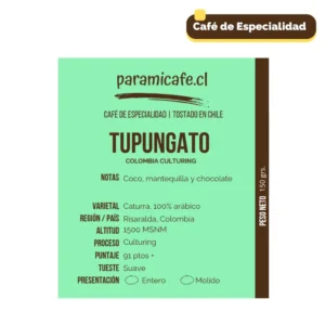 Café Colombia Culturing, 100% Arábica, con notas de coco, mantequilla y chocolate. Tostado suave, 91 puntos de calidad.