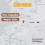 Imagen de la región de Huila en Colombia, conocida por su producción de café de alta calidad.