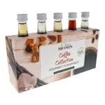 Colección de jarabes Monin para café: incluye Vainilla, Caramelo, Amaretto, Avellana y Crema Irlandesa, 5 botellas de 50ml c/u.